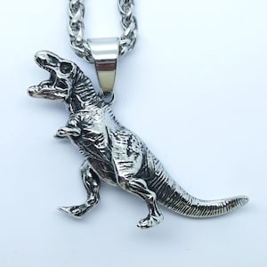 Dinosaur pendant necklace t-rex large jurassic gift jewellery accessory for dinosaur fans
