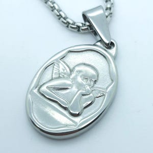 Guardian angel cherub pendant necklace dainty angel charm spiritual necklaces for women