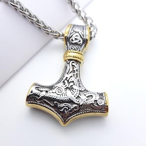Thors hammer necklace mjolnir viking pendant Odins hammer gift necklaces for men