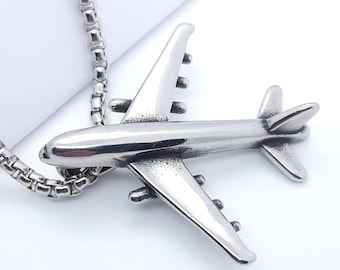 Collana con ciondolo aereo, ciondolo da viaggio, collane, regali per uomo e donna