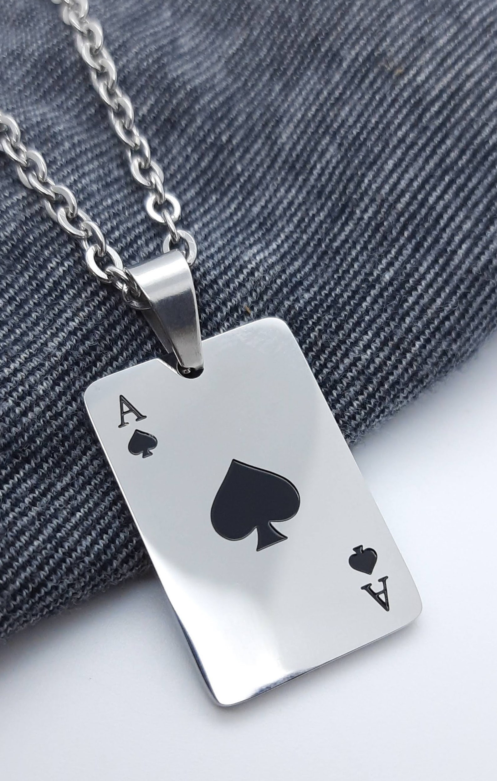 Ace of spades necklace good luck charm necklace mens and Etsy