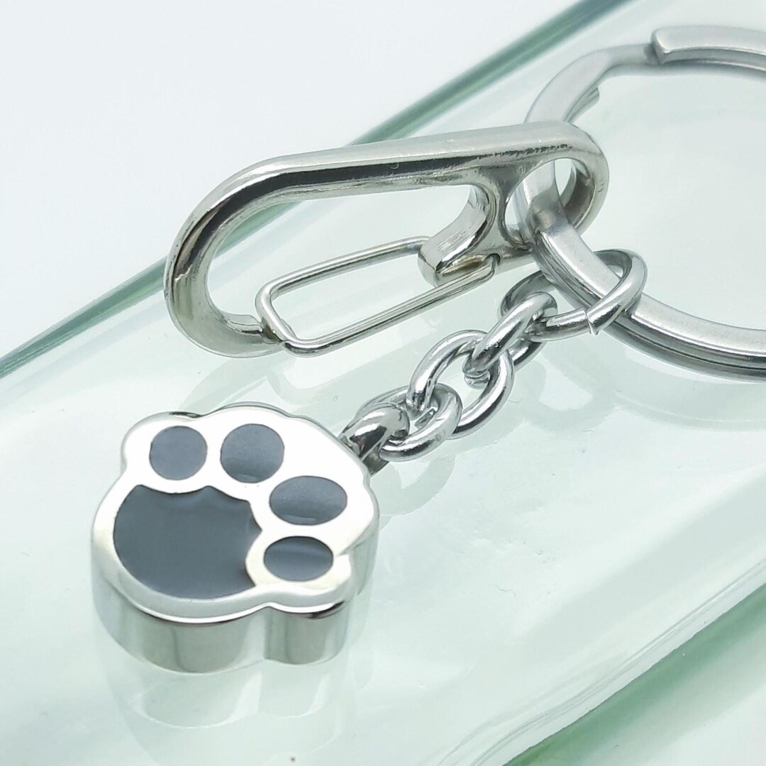 Dog Paw Print Cremation Ashes Keyring Keychain - Etsy