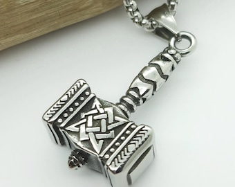Thors hammer necklace for men mjolnir viking pendant odins hammer mens jewellery