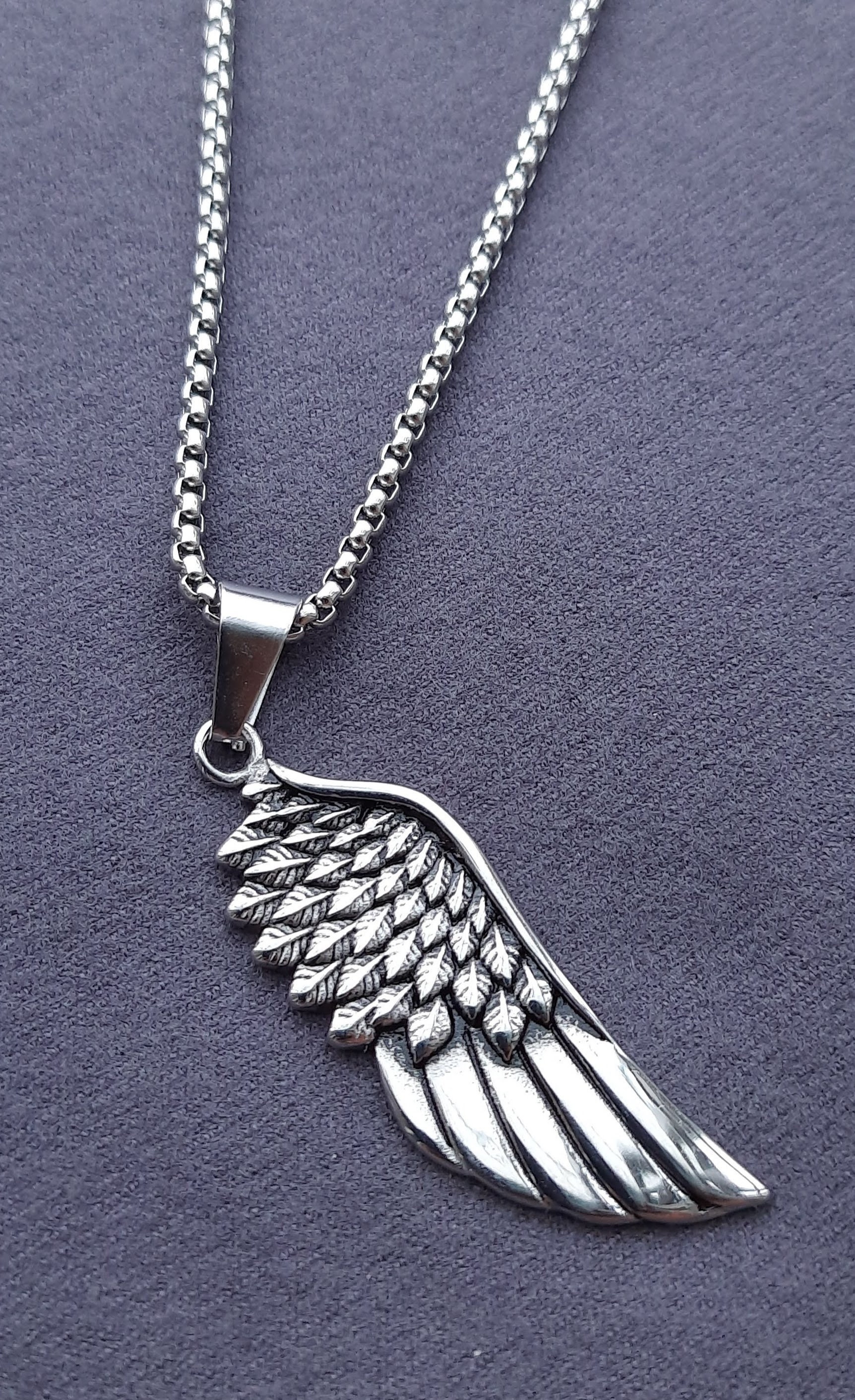 Mens necklace wing pendant necklace angel wing necklace Etsy
