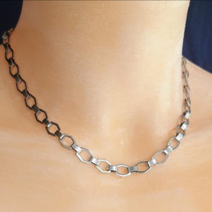 Chunky Stainless Necklace: Avant Garde Punk Choker