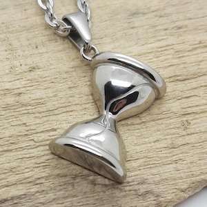 Hour glass pendant necklace sand clock timer symbol necklace