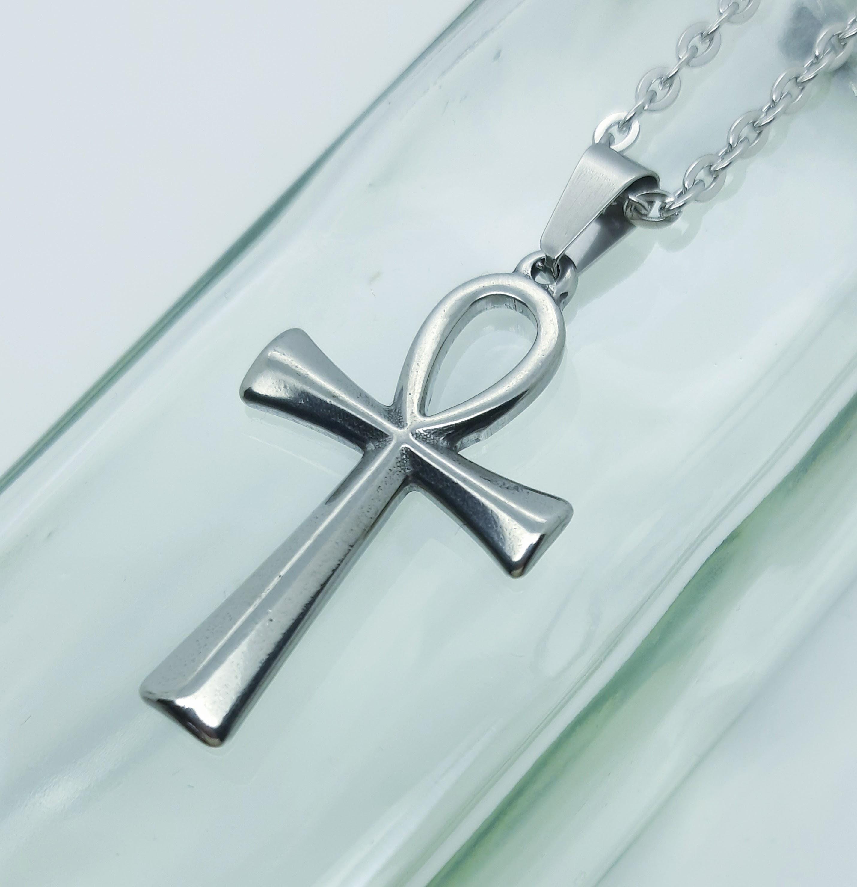 KINGWHYTE Collana con ciondolo a forma di croce, in