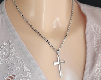 Cross pendant necklace men women Jesus crucifix christian religious jewellery