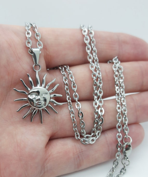 Collana Sole Con Cristalli AOOOWER - Ciondolo Grande Regalo Natale E Feste