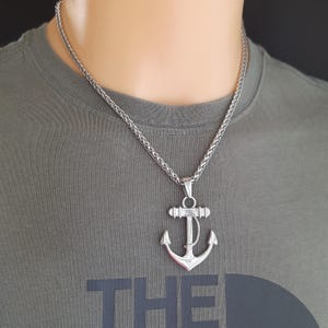 Ships anchor pendant necklace nautical sailor necklaces for men