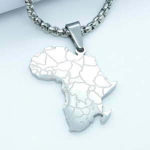Afrikaanse hanger ketting Afrikaanse continent charme roestvrijstalen ketting voor mannen vrouwen