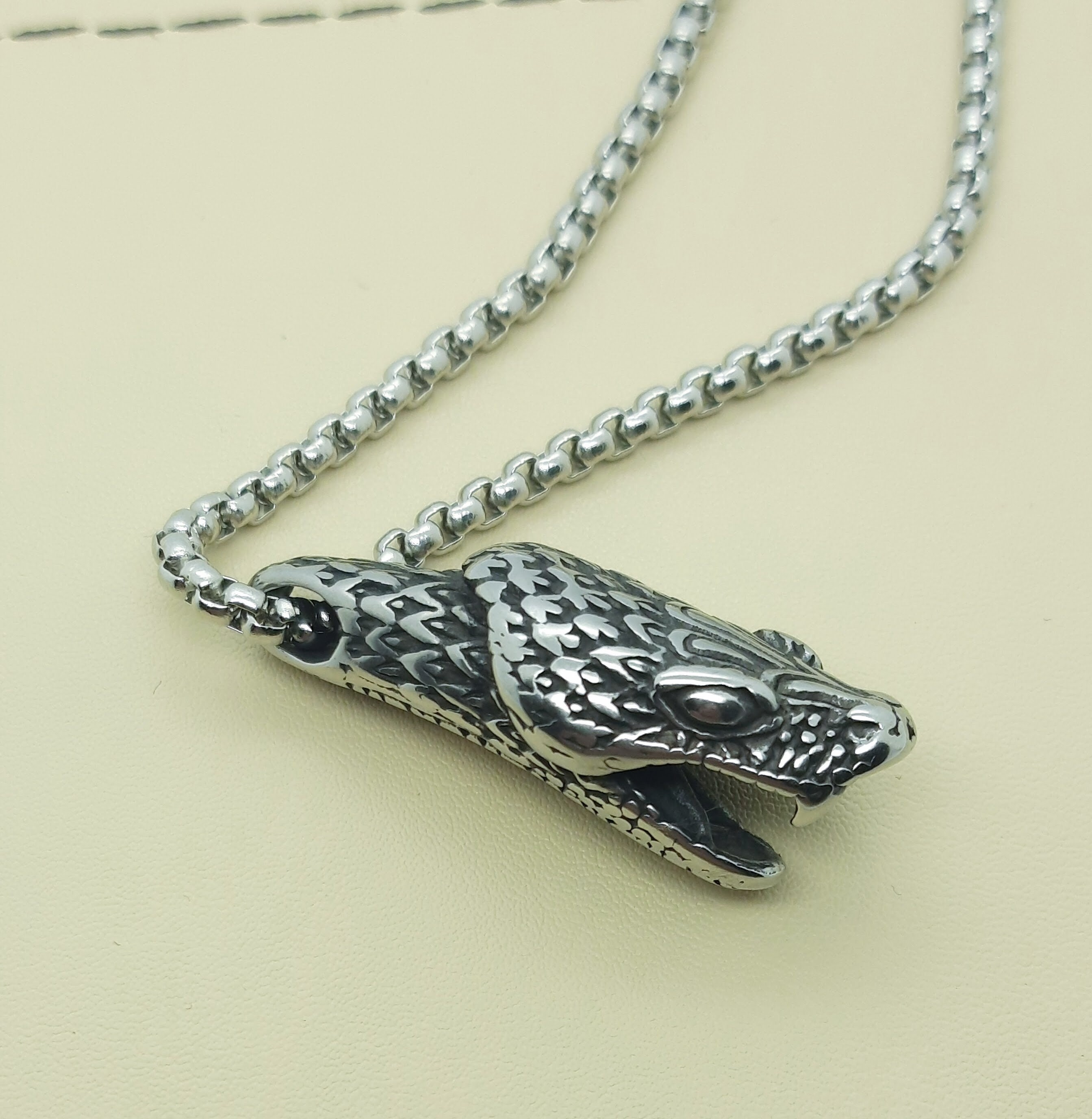 Viper Snake Head Necklace Snake Pendants for Men Stainless