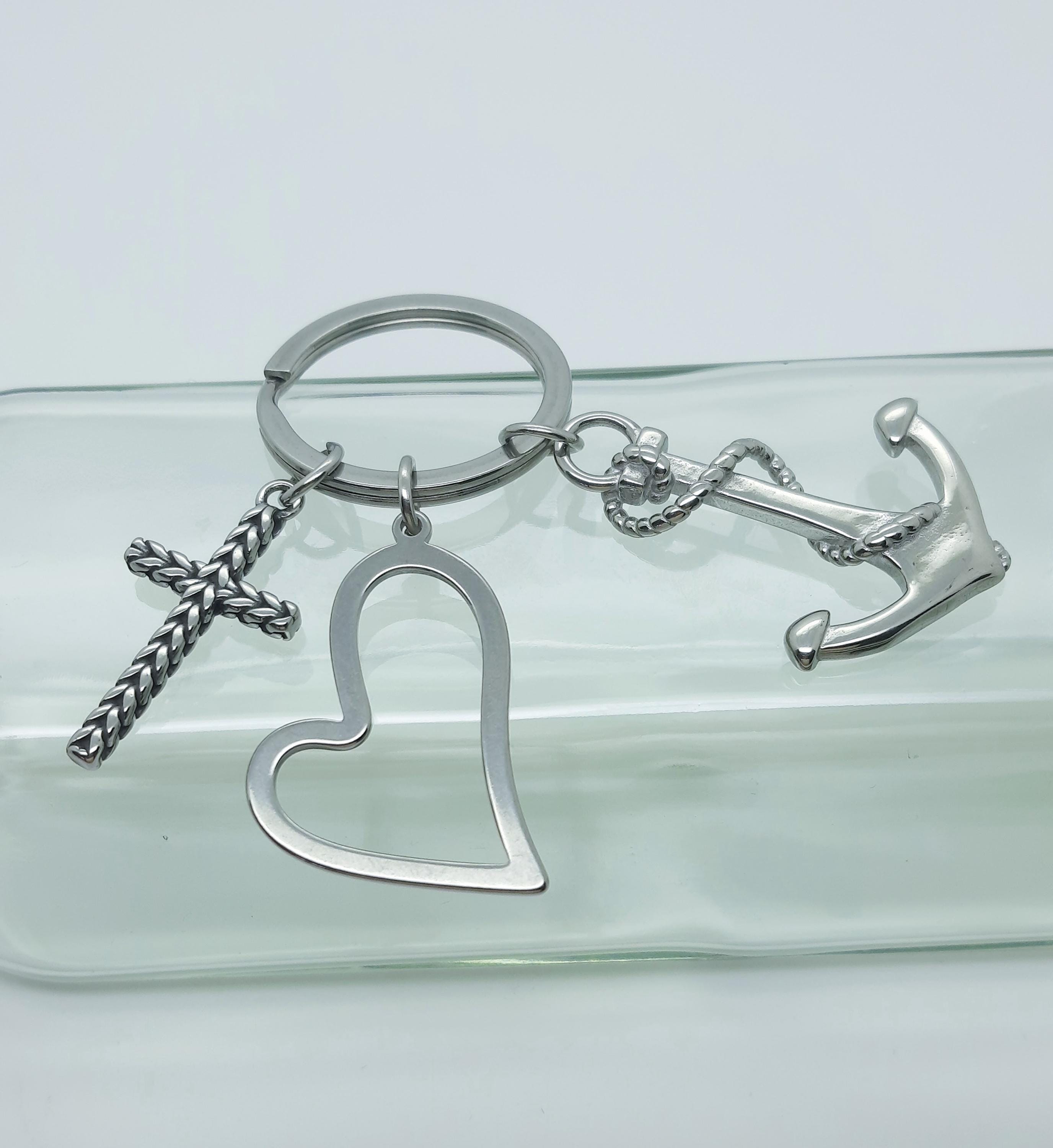 4-Piece Anchor Keychain Set - Zinc Alloy Inspirational Gift For Valentine's Day, Men & Women
