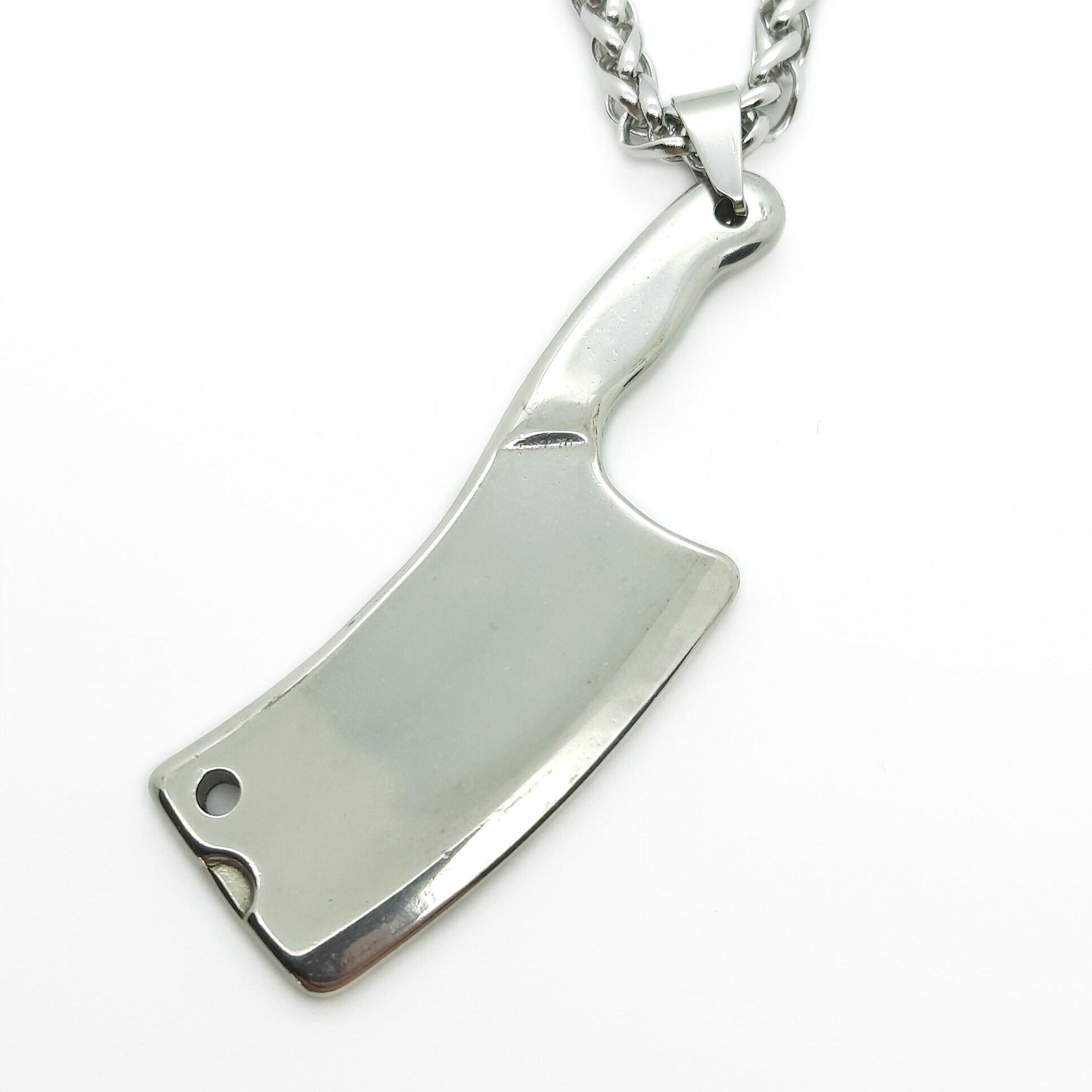 ネックレス・チョーカー BLENDOFF Cleaver Knife Necklace Silver 925 Mens Necklace, Knife Pendant, Meat Cleaver Necklace
