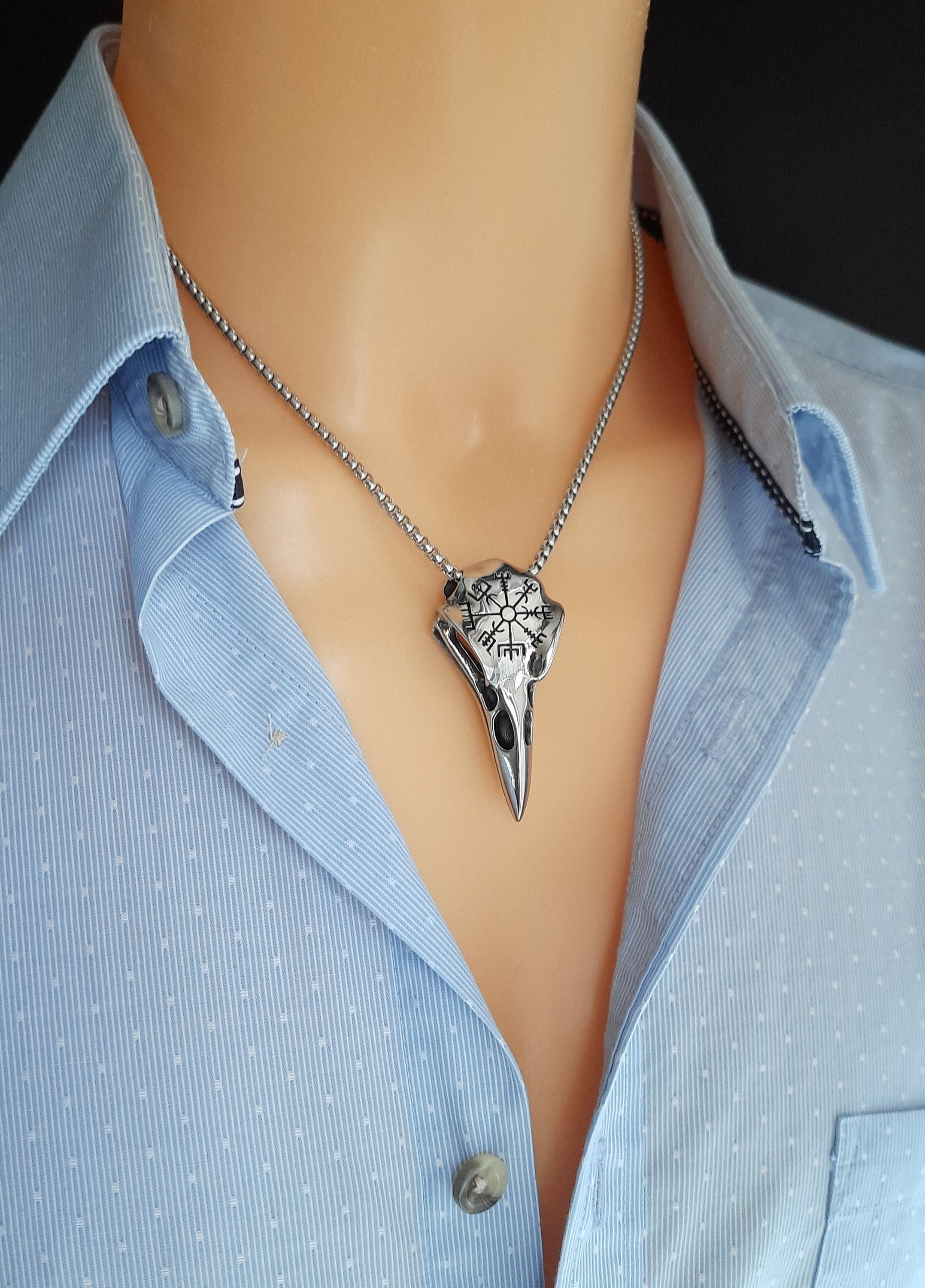 2023 Nuovo Design Nordico In Acciaio Inox King Chain Snake Head Beads Collana Co - Foto 3