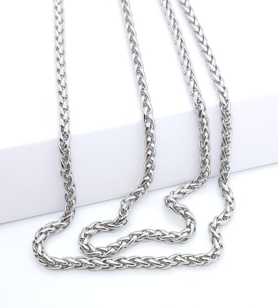 Amazon.com: Necklace Chains for Pendants, Silver Chain for Men, Wheat Chain  Necklace, 2.3mm Silver Chain Necklace 20 Inches: Clothing, Shoes & Jewelry