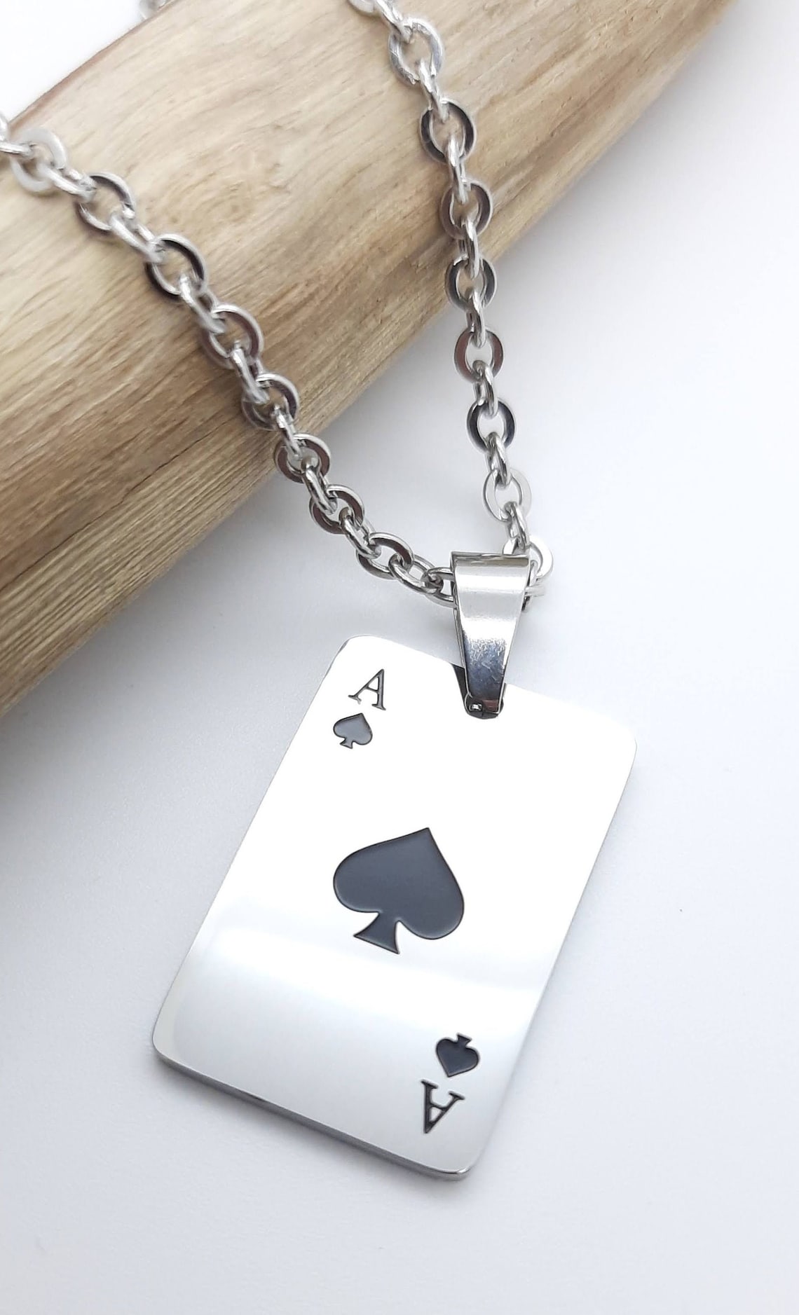 Collier as de pique collier de charme bonne chance hommes et Etsy