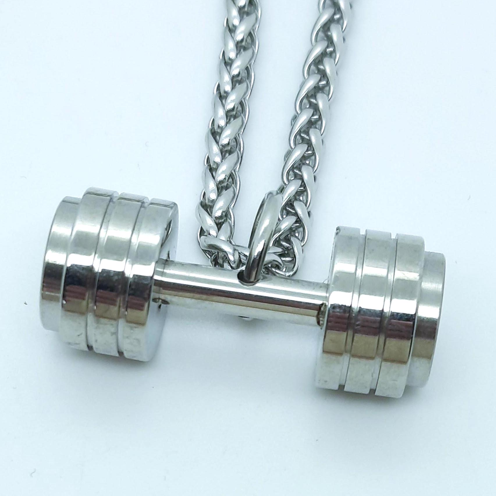 Gilieyer Collier Pendentif Haltère, Hommes Femmes Mode Fitness En