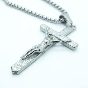 Crucifix necklace Jesus cross pendant christian gifts for men womens religious accessory