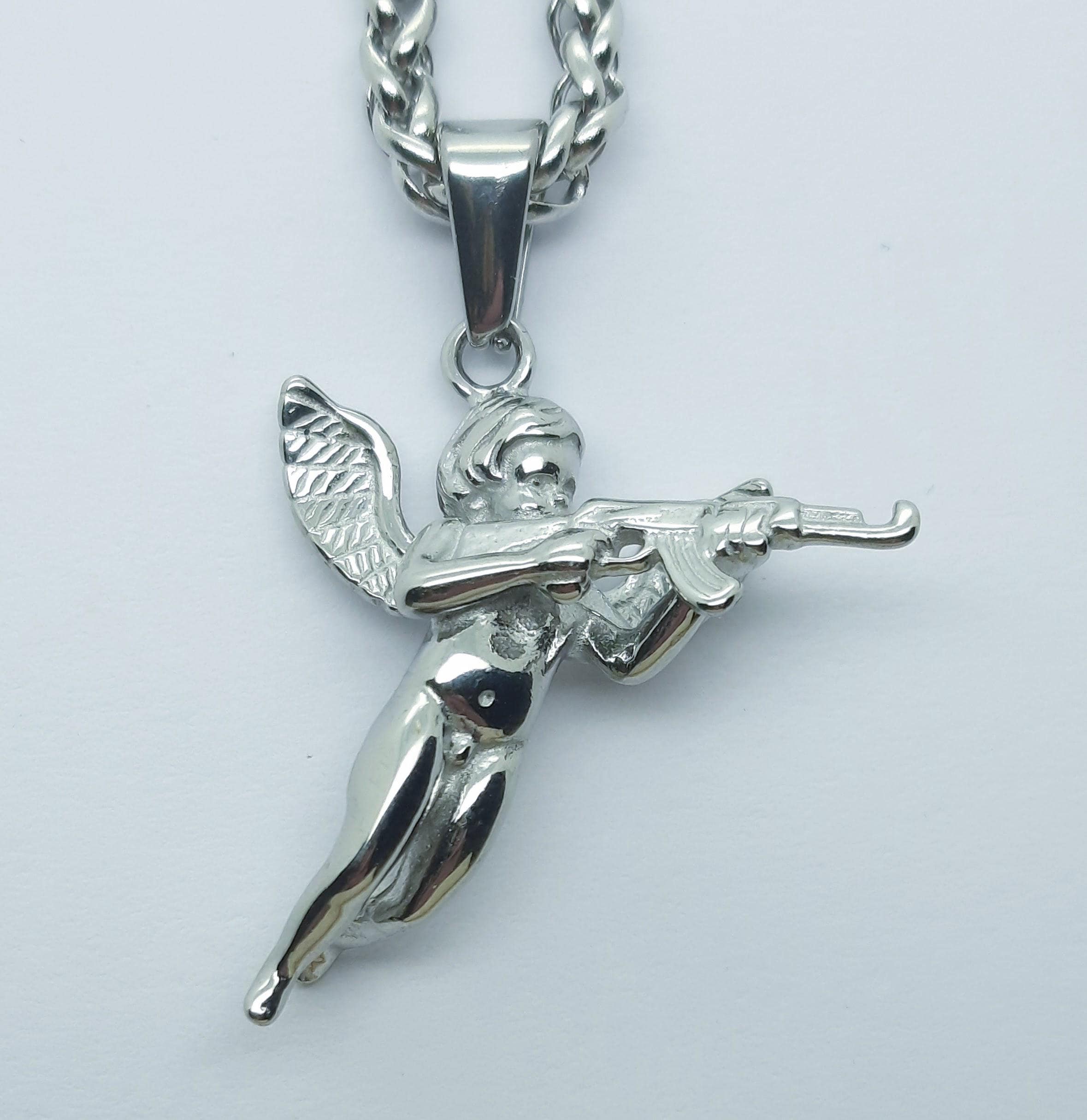 Cupid Gun Pendant Necklace Angel Cherub for Men and Women - Etsy