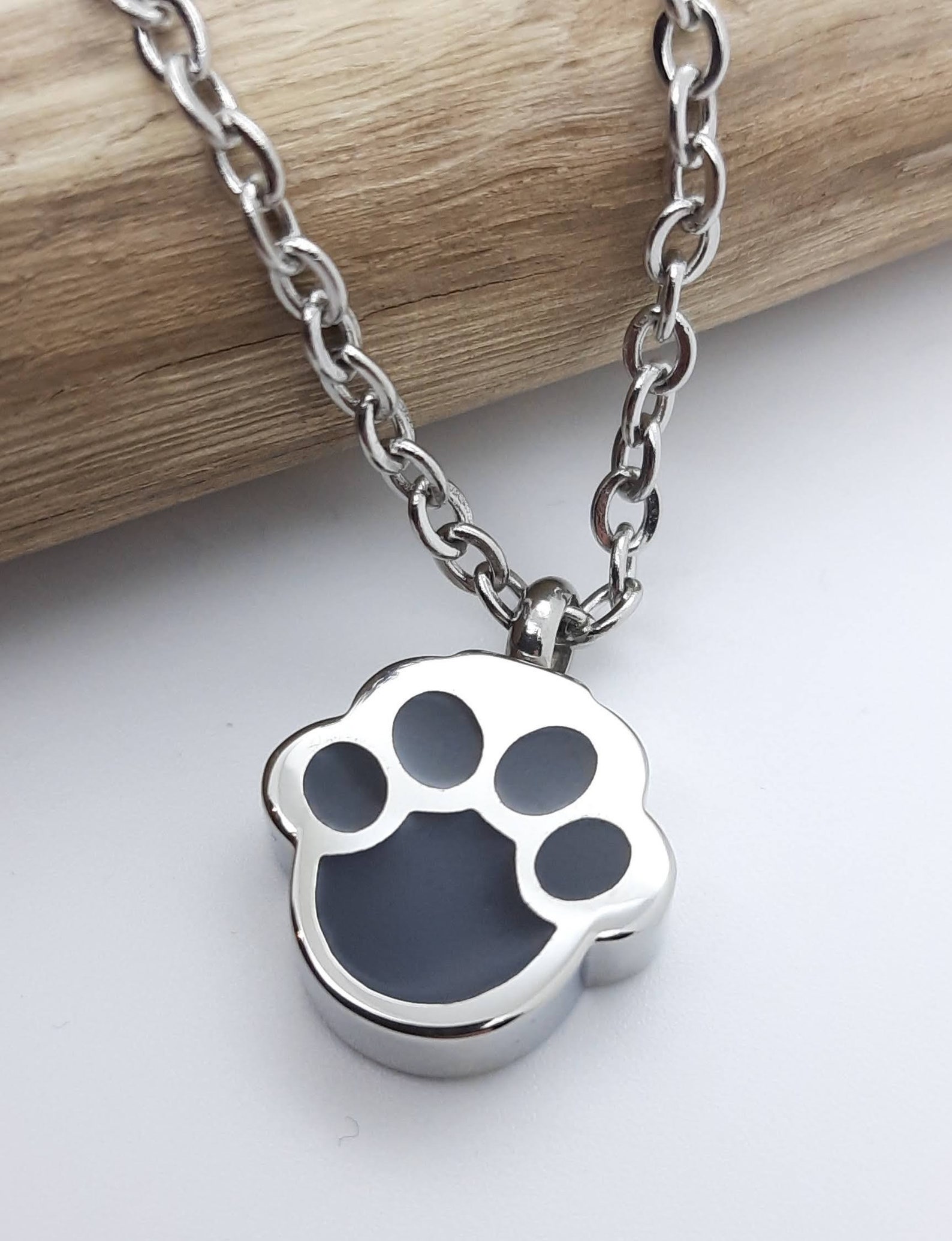 Cremation Ashes Necklace for Dog Paw Print Ashes Urn Necklace Etsy UK