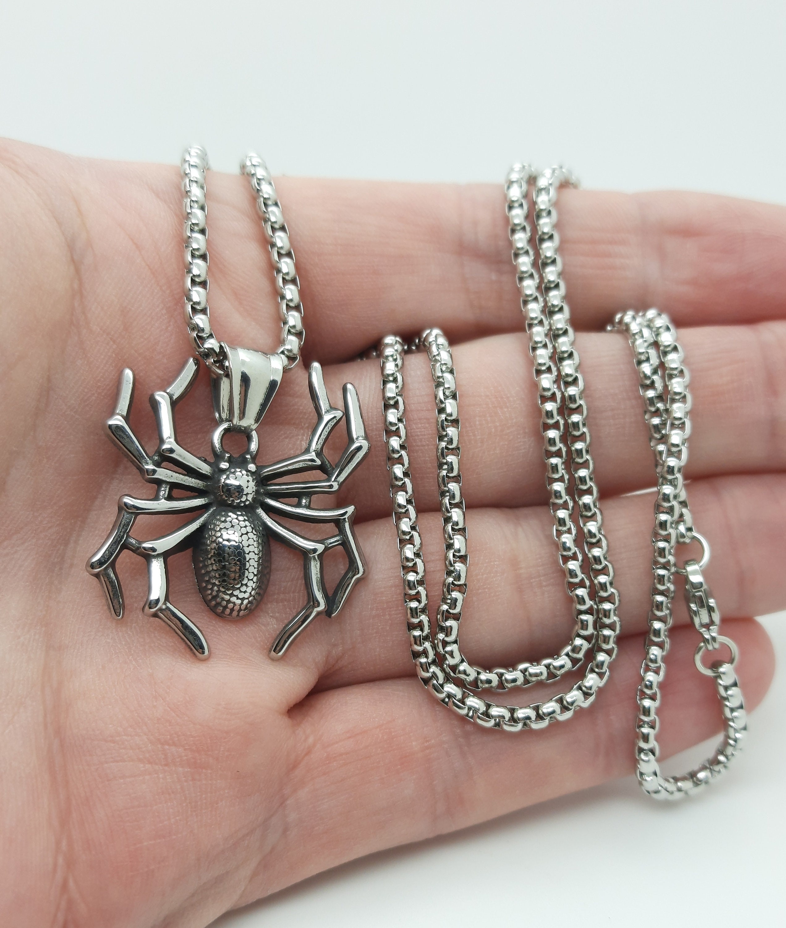 Henryka Collana Con Ciondolo Ragno Tarantola In Argento 925 – Gioiello A Tema Halloween, Regalo Per Amanti Dei Ragni - 4