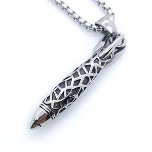 Space rocket missile pendant necklace for men metal fashion jewellery