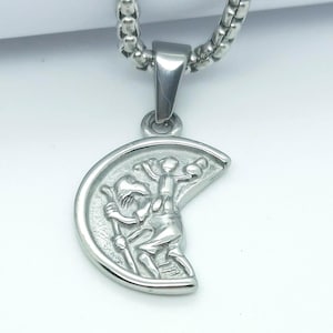 St. Christopher pendant necklace travel charm patron saint of travellers stainless steel necklace religious accessories