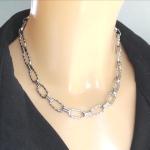 Chunky chain necklace boho rectangle link choker twisted rope chains necklaces for women