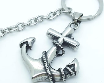 Anchor Keychain, Anchor Pendant Key Ring, Anchor Lanyard, Nautical