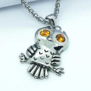 Owl pendant necklace barn owl bird pendants for women
