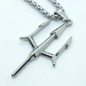 Neptunes trident of shiva mens pendant necklace trishula fork Poseidons spear gifts for men