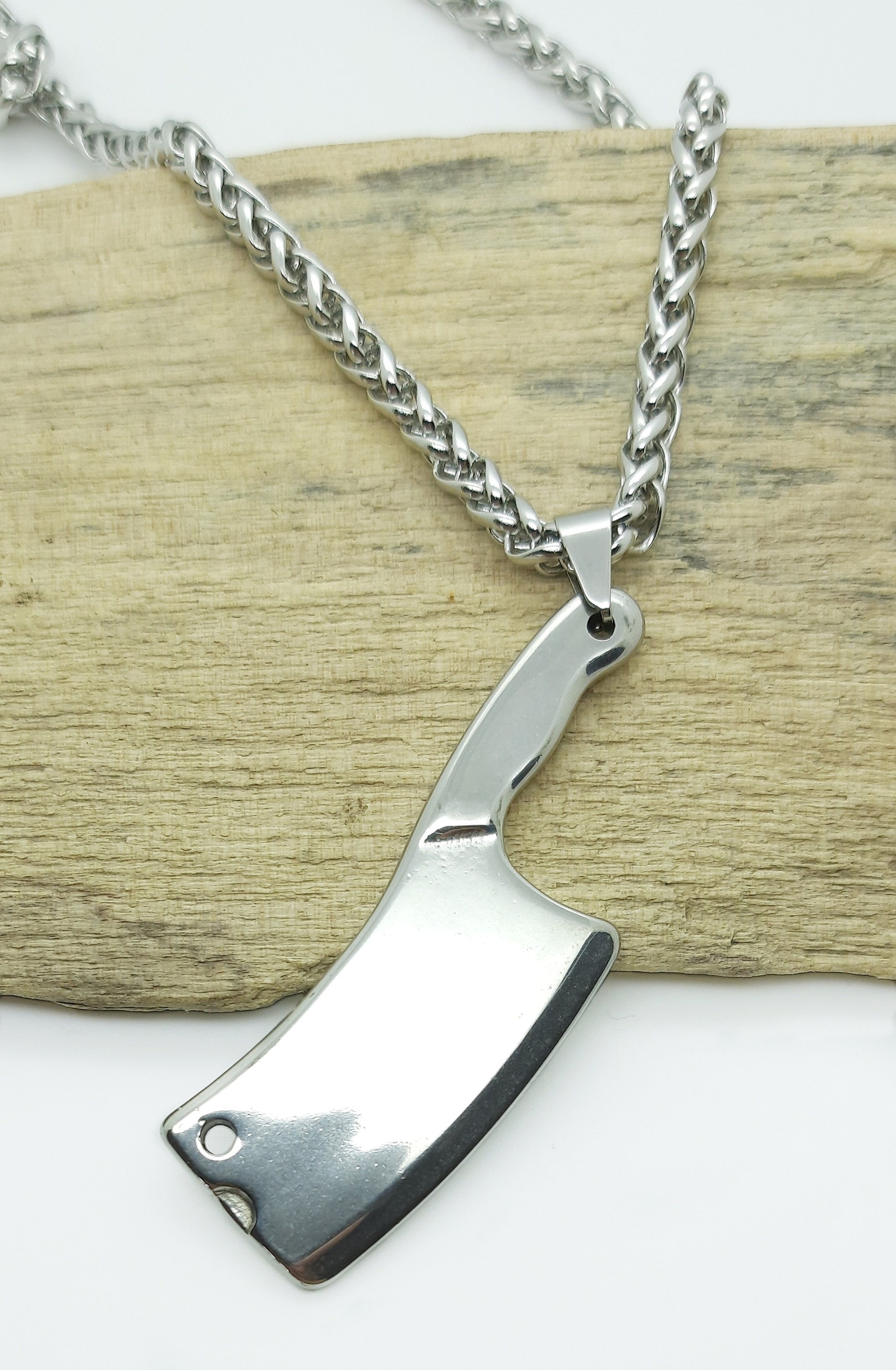 ネックレス・チョーカー BLENDOFF Cleaver Knife Necklace Silver 925 Mens Necklace, Knife Pendant, Meat Cleaver Necklace