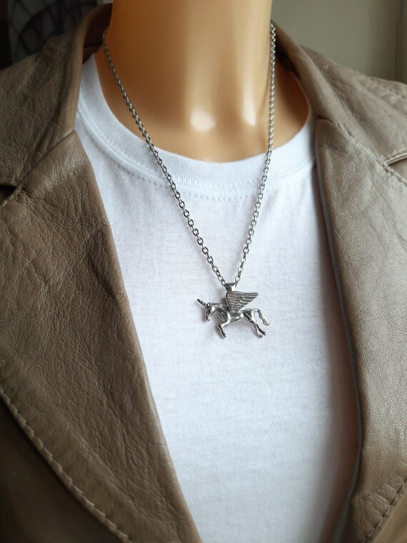 Unicorn Pendant Necklace, Flying Horse, Pegacorn Pendant