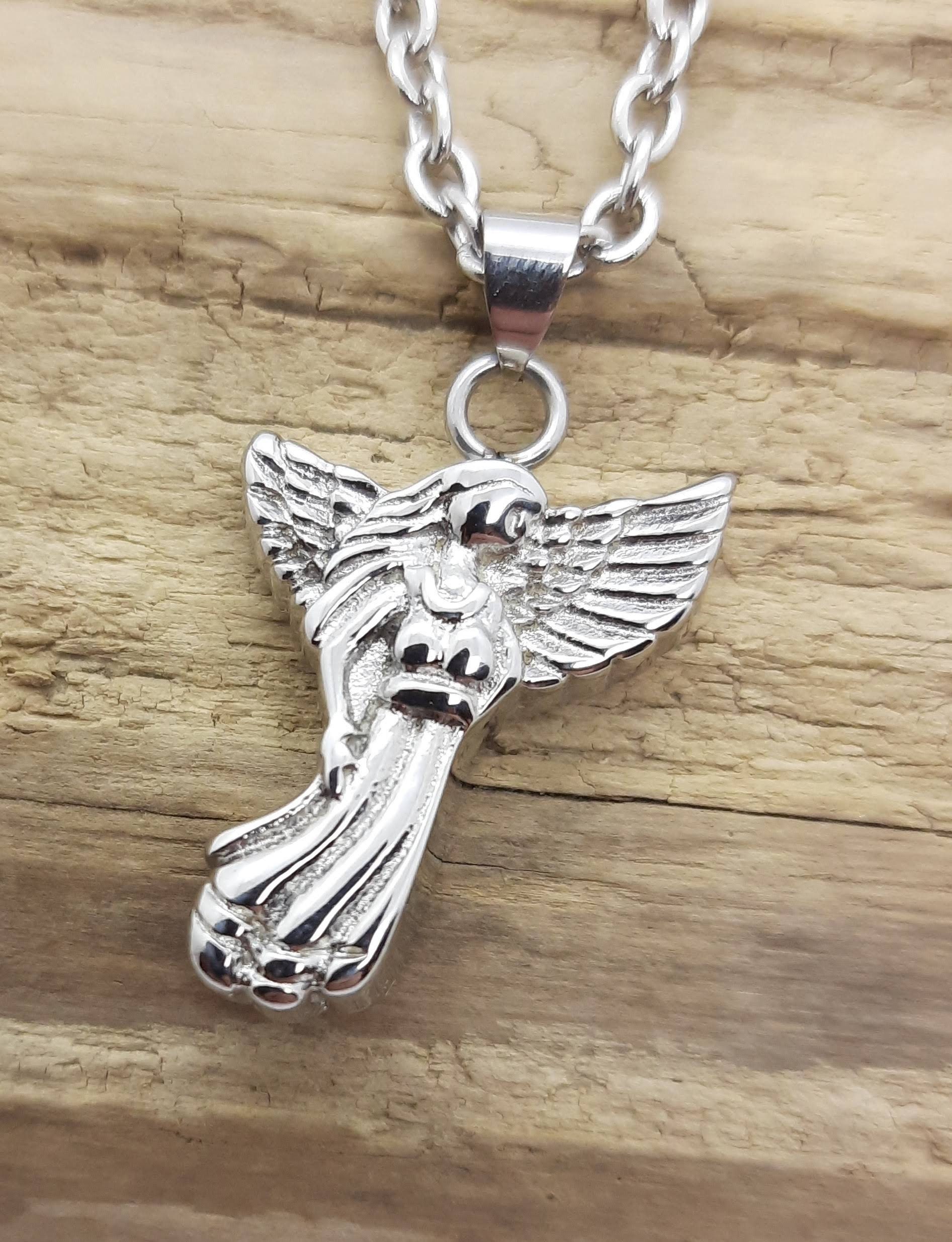 Guardian angel cremation necklace angel urn pendant keepsake | Etsy