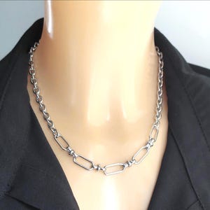 Naszyjnik damski z mieszanym łańcuszkiem, choker punkowy, łańcuszki damskie boho