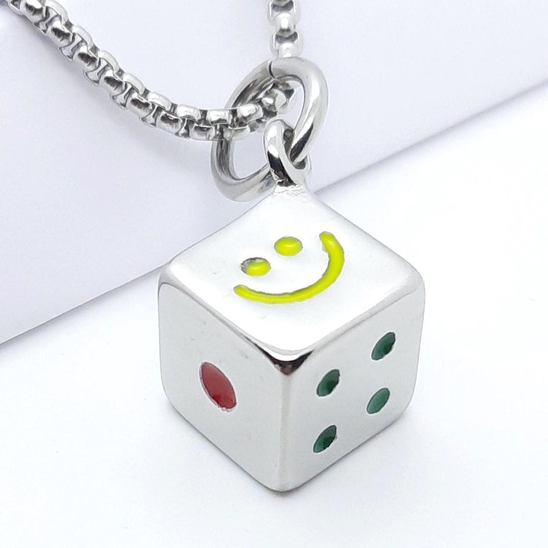 Collana Uomo Con Dadi Portafortuna - Ciondolo Casino, Stile Hip Hop, Regalo Originale - Foto 3