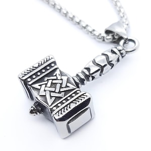 Thors hammer necklace for men mjolnir viking pendant odins hammer mens jewellery