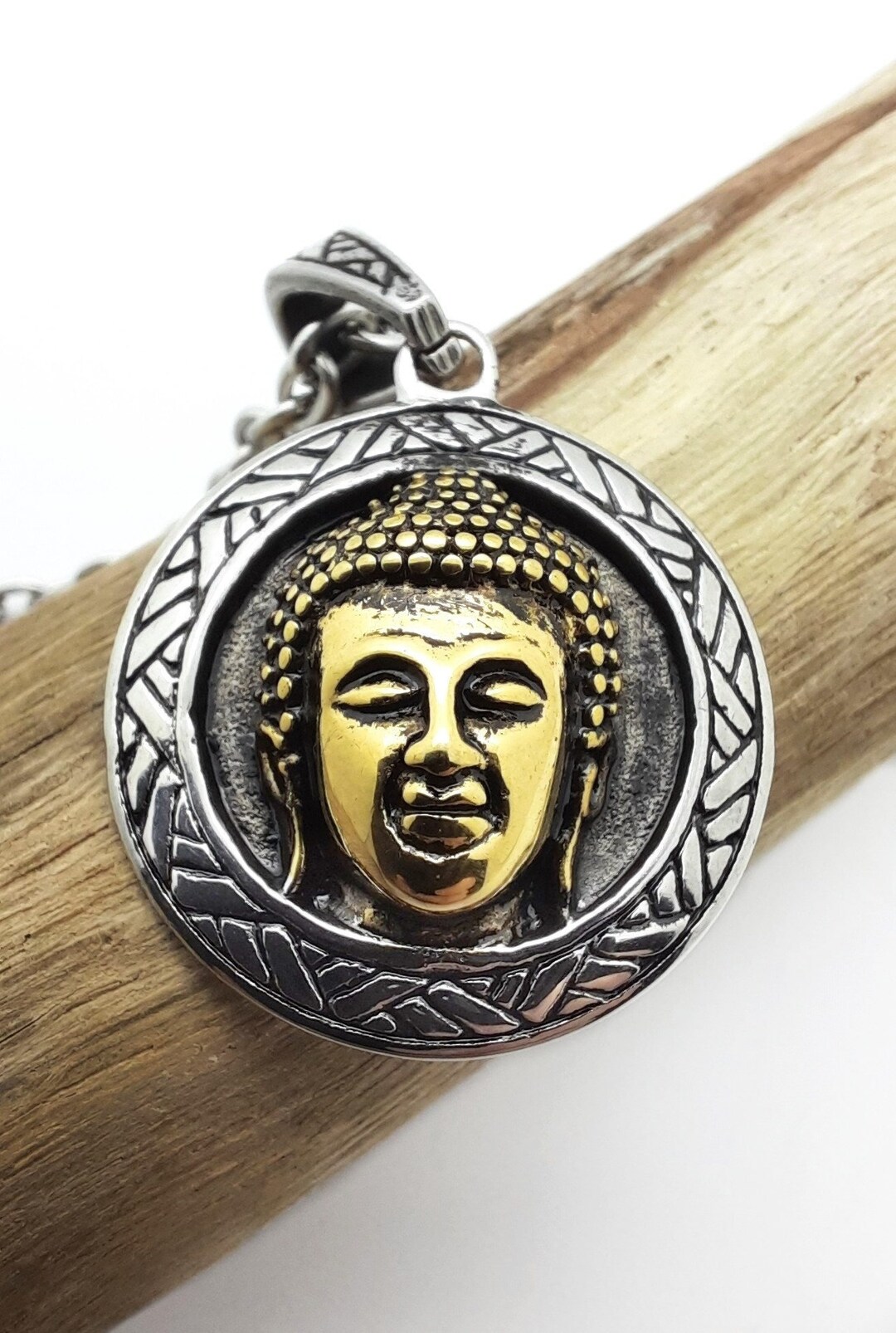 Buddha Pendant Necklace Buddha Face Siddhartha Gautama Etsy