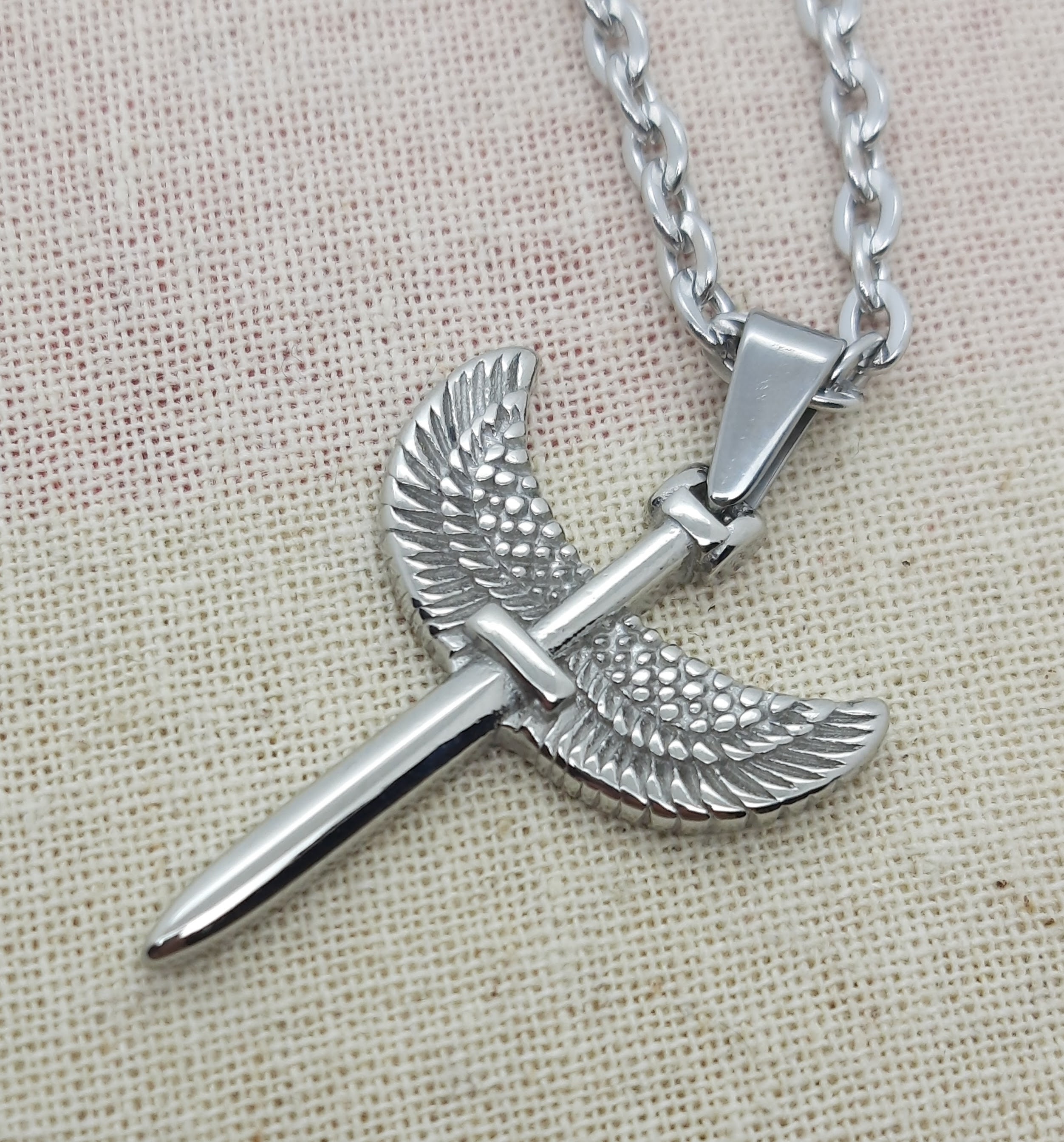 Sword With Wings Necklace Protection Symbol Pendant Guardian Sword With Wings Necklace Protection Symbol Pendant Guardian