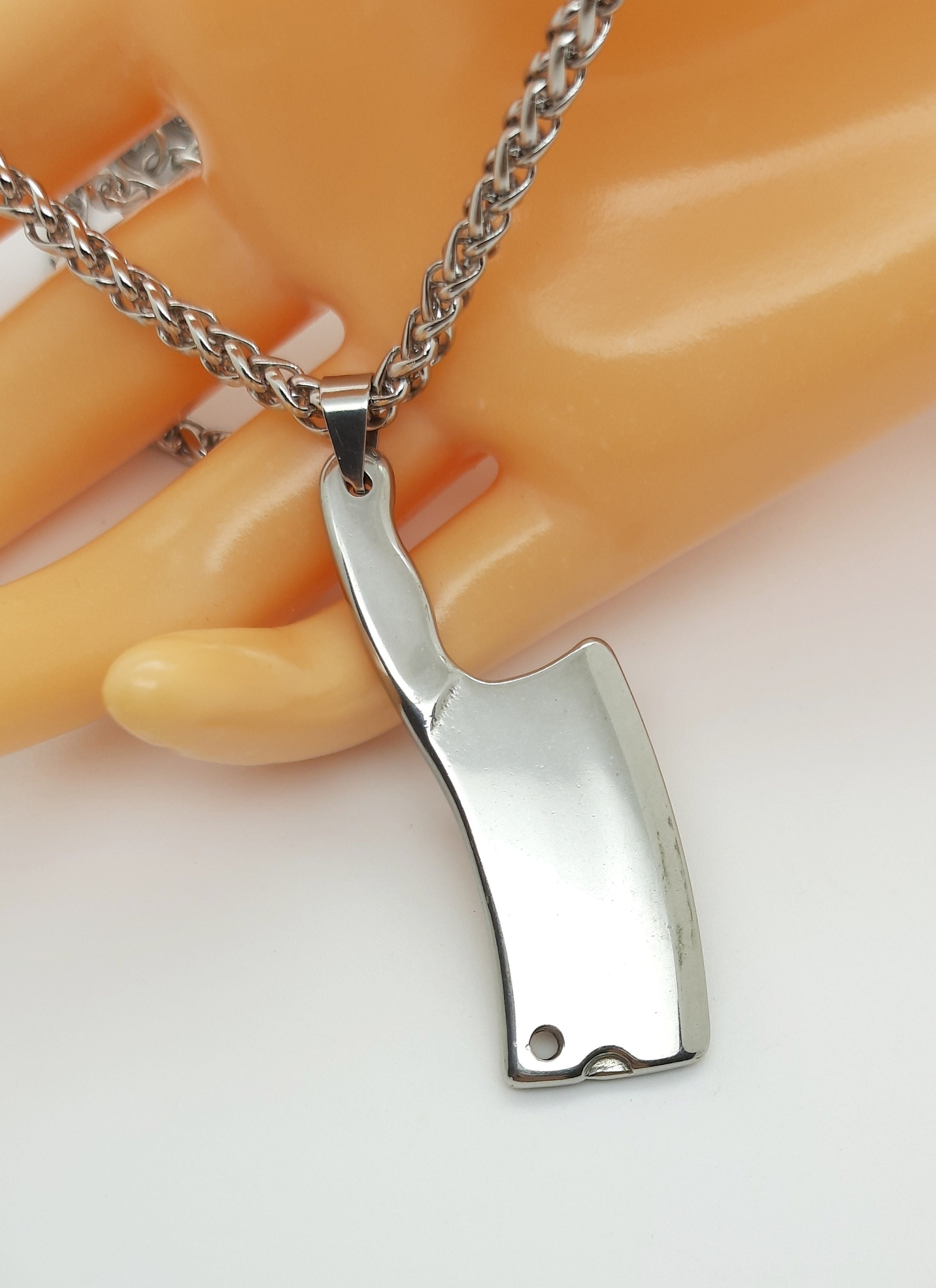 ネックレス・チョーカー BLENDOFF Cleaver Knife Necklace Silver 925 Mens Necklace, Knife Pendant, Meat Cleaver Necklace