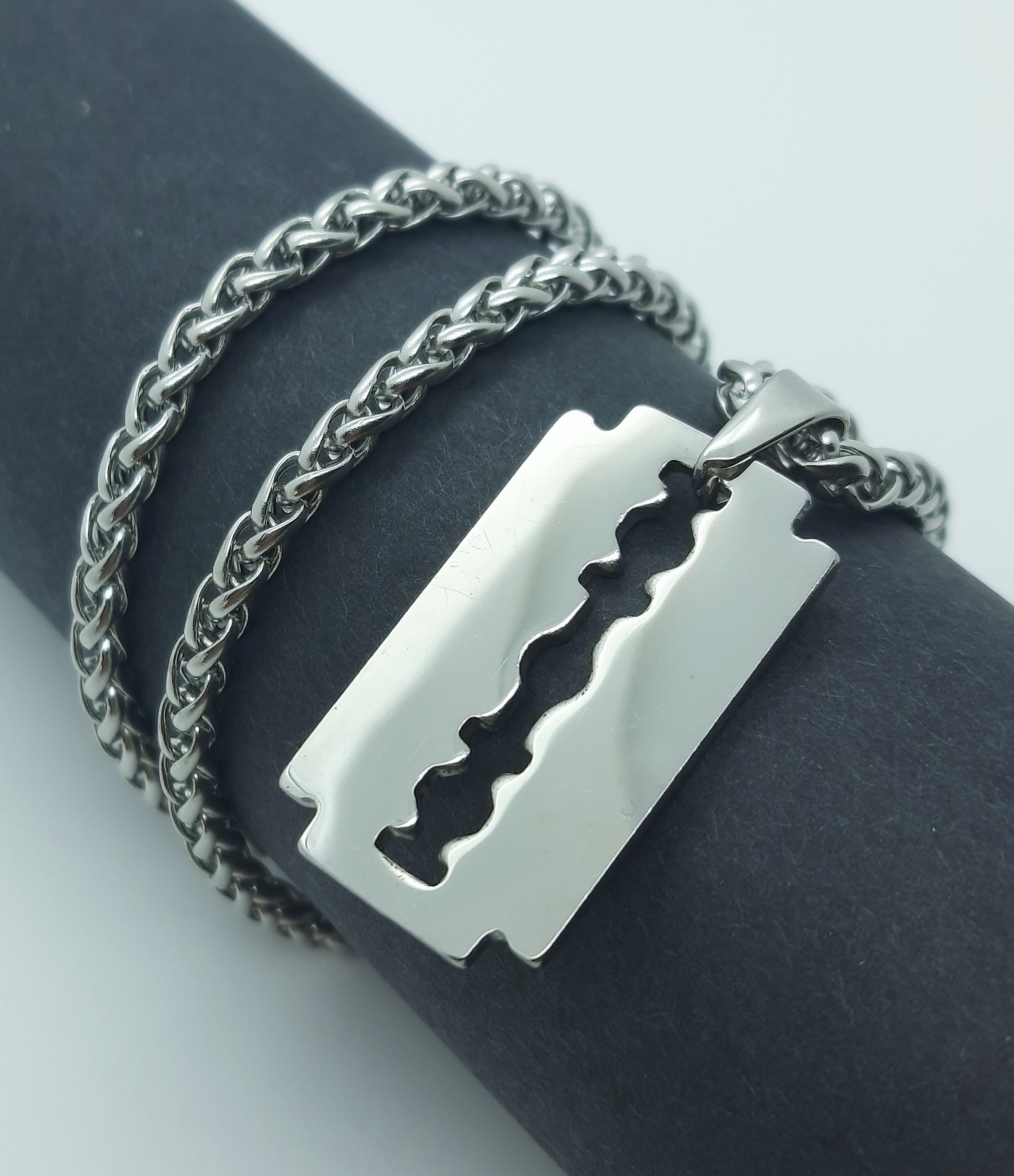 Razor Blade Necklace Pendant Chain Choker Unisex Punk Rock Emo Boho  Jewellery Uk