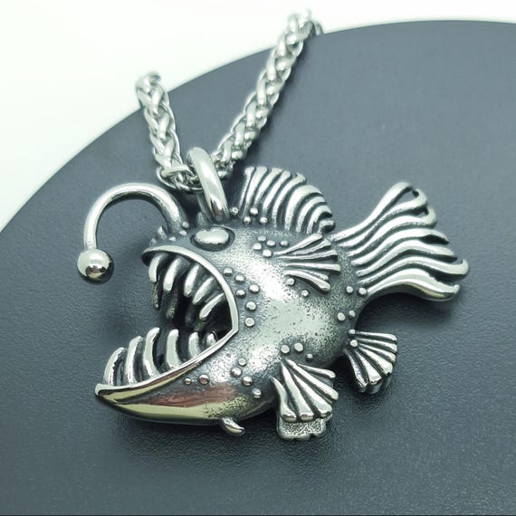 Angler Fish Pendant Necklace: Sea Monster Fang Tooth - Etsy