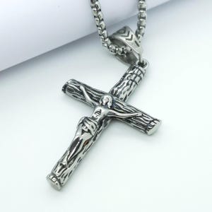 Collar con colgante de crucifijo, crucifixión de Jesús, Santa Cruz, regalo cristiano, collares de acero inoxidable