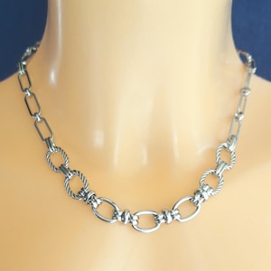 Womens boho mixed chain necklace chunky punk choker womens chains