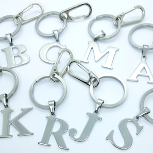Chaveiros com letras do alfabeto inicial, chaveiros personalizados para homens e mulheres