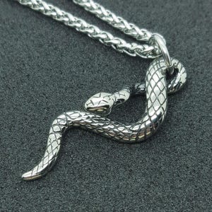 ヘビ パイソン ペンダント ネックレス メンズ ヘビ ジュエリー