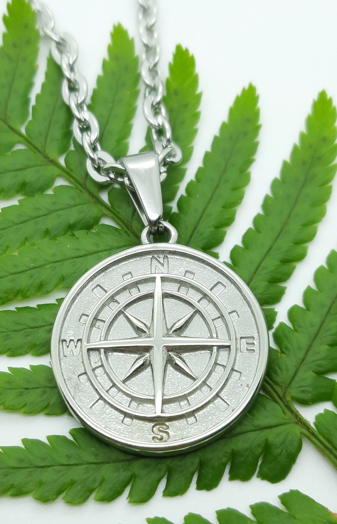 North Star Compass Necklace Mens Compass Pendant Necklace Etsy UK