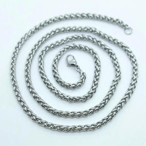 Mens Wheat Chain Necklace - 4mm Thick Rope Chain
