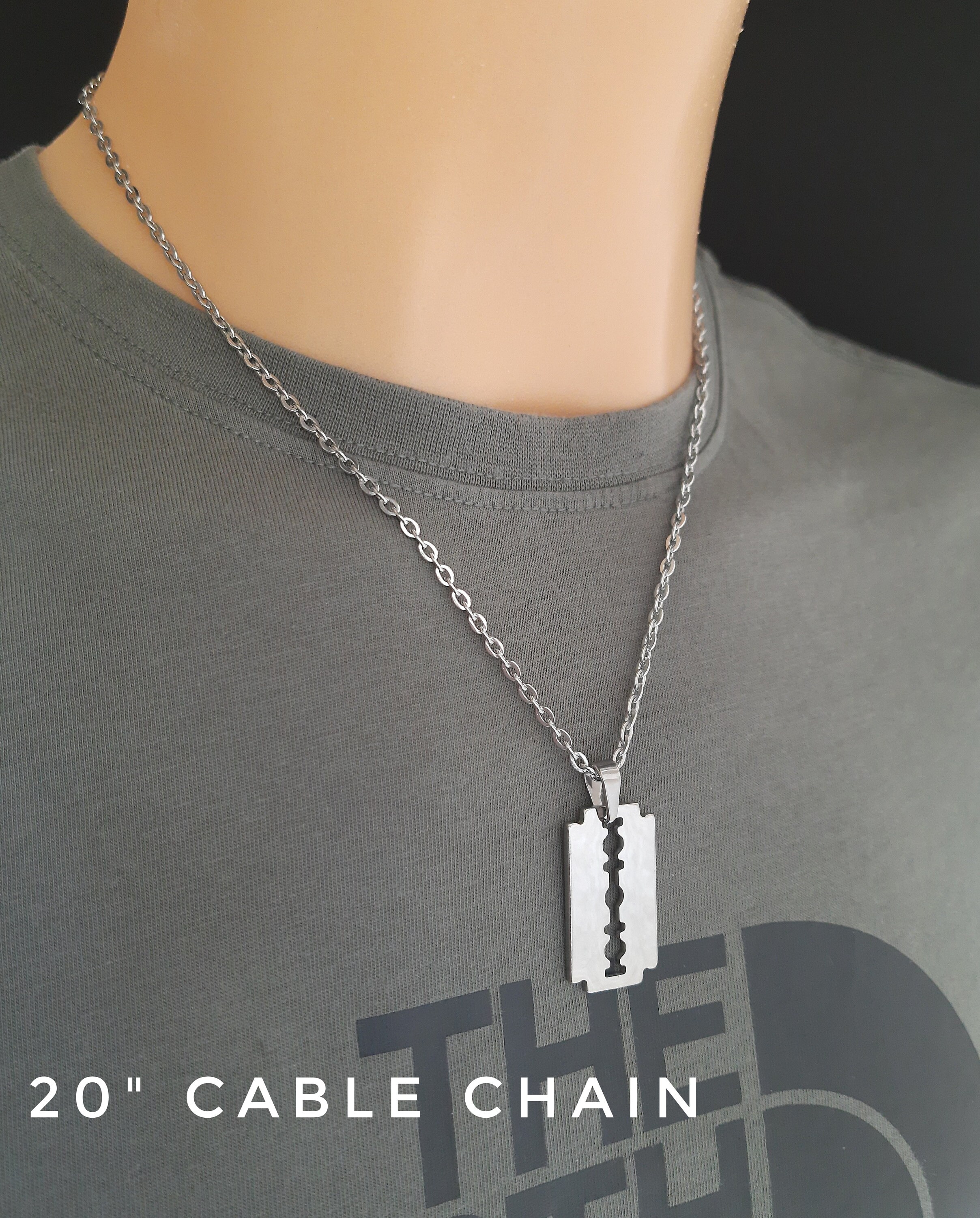Father's Day Gift Razor Blade Necklace For Men-Emo Mood Necklace